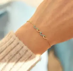 ゴールド ステンレス 人気♡トレンド海 波ウェーブ 海 ブレスレット