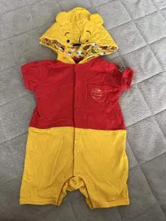 プーさん フード付きロンパース 80cm 半袖