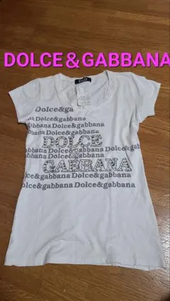 D&G ロゴプリント 半袖Tシャツ ラインストーン 平成ギャル