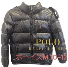 美品 Polo Ralph Lauren 光沢ブラックダウンコートM 150