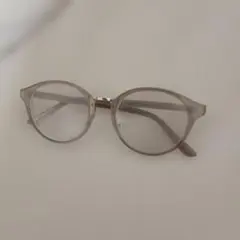 クリアベージュ ボストン型 メガネグレー