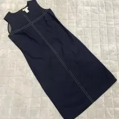 Eddie Bauer ノースリーブワンピース ネイビー 綿100% Mのサムネイル
