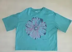 UT ターコイズ 花柄 Tシャツ M