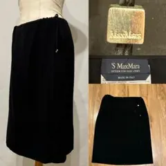 S Max Mara エスマックスマーラ　ジョーゼット　スカート　黒　Lのサムネイル