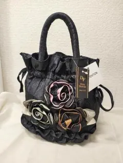 diana francais 薔薇モチーフ ミニハンドバッグ 黒