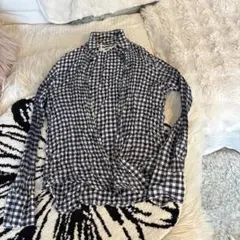 【美品】シップス　チェックシャツ　ネイビー