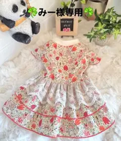 ハンドメイド犬服・春にぴったり・小花柄　❣️ギャザーたっぷティアードワンピース