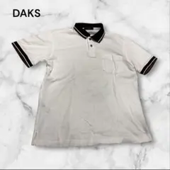 【希少極美品】ダックス　半袖ポロシャツ　ホワイト　襟裏にデカロゴ　DAKSのサムネイル