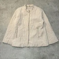vintage クリーム色キルティングジャケットLサイズポリエステル