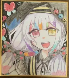 B*g様 魔法少女ノ魔女裁判 城ヶ崎ノア 手描きイラスト まのさば 中色紙