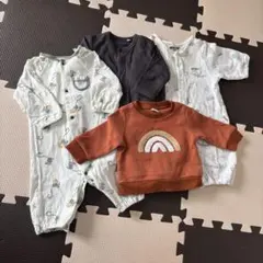 【ロンパース】カバーオール ベビー服　４点まとめ売り　60〜70cm 子供服