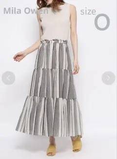 ミラオーウェン ドッキング　Aラインロングワンピース ノースリーブティアード