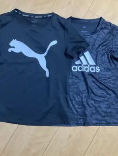 PumaとAdidas Tシャツセットブラック