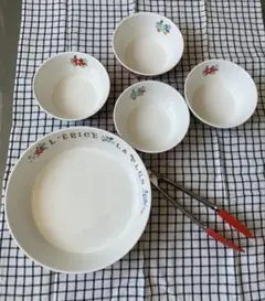 アフタヌーンティー　花柄食器セット 陶器製 5点➕トング　セット