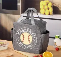 野球デザインランチバッグ　保冷トートバッグ　可愛い　お洒落　個性的　新品