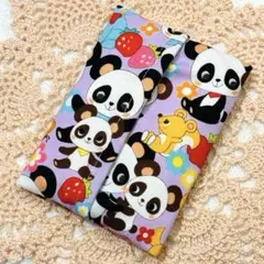 ハンドメイド　ポケットティッシュケース　レトロフレンズ　パンダ