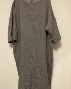 MUJIフレンチリネン 洗いざらし 七分袖ワンピース　XL