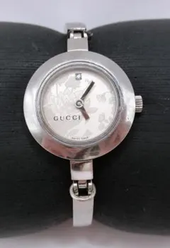 稼動品 GUCCI グッチ 1Pダイヤ フローラ バングル 腕時計 箱付き