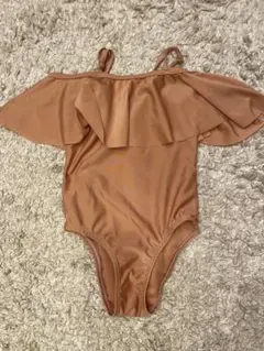ワンピース水着 オフショルダー フリル付き　100