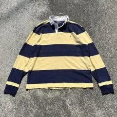 Polo Ralph Lauren ラガーシャツ L 太ボーダー ポロ 刺繍ロゴ