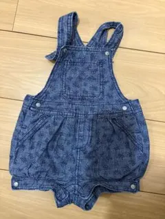 babyGap デニムブルー 花柄オーバーオール 6-12ヶ月