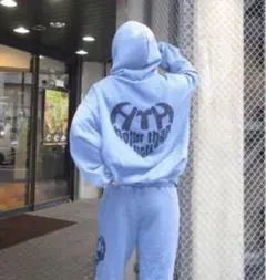 HTH vintage like Heart Logo セットアップ　ブルー