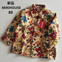 新品！ミキハウス　長袖　シャツ　くま　ロゴ　男の子　秋　冬