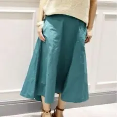 plage 後ろ長めスカート　サイズ36 ターコイズ フレアスカート ひざ丈のサムネイル