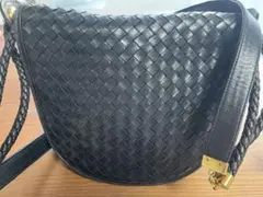 美品】LANCEL ランセル ラタン かごバッグ ショルダーバッグ 黒 金具 