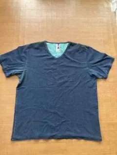 ネイビー Vネック Tシャツ コットン