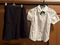COMME CA ISM 白ブラウス & BeBe 黒スカート セット 160