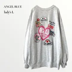 【美品】エンジェルブルー／長袖スウェット 刺繍 ナカムラくん Lのサムネイル