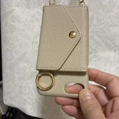 ベージュ フラップ付きiPhone7.8.第二世代ケース