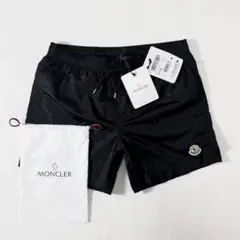 【未使用】MONCLER モンクレール ショートハーフパンツ黒M MONCLER モンクレール PANTALONE CORTO トリコロールサイド