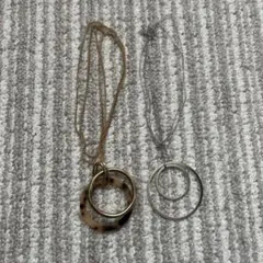 【☆】2連リングネックレス 2個セット