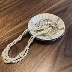 ホワイトパール多層ネックレス