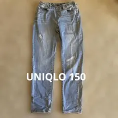 UNIQLO キッズ デニムパンツ ダメージ加工　150 ユニクロ