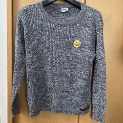 F.O.KIDS グレー 薄手ニットセーター 130cm ニコちゃん　スマイリー