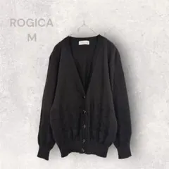 ROGICA 黒カーディガン　薄手　ボタン可愛い　シンプル　高見え　羽織り