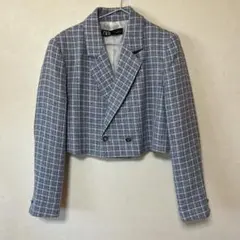 ZARA チェック柄 クロップドジャケット