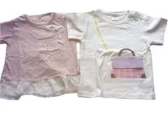値下げ　半袖Tシャツ　キムラタン女の子90・95cm 2枚　女の子　未使用ありのサムネイル
