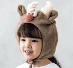 当日すぐに発送します　3コイン　トナカイ　かぶりもの　クリスマス　防寒具　帽子