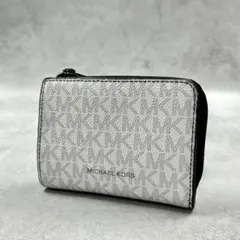 MICHAEL KORS MK柄 PVC L字ファスナー 折り財布 8389