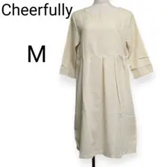 Cheerfully 新品 タグ付 M ひざ丈 ワンピース チュニック シンプル
