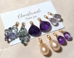 【14kgf】　少し小ぶり　フローライトローゼンジカービング　めがね留め　天然石