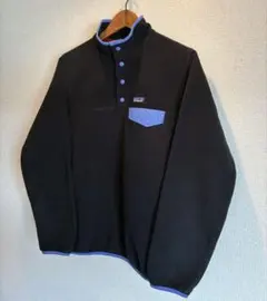 patagonia スナップT フリース M ブラックxブルー パタゴニア