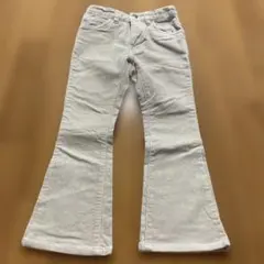 ホワイト コーデュロイ フレアパンツ