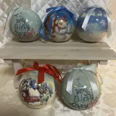 光る！　クリスマスオーナメント5個セット