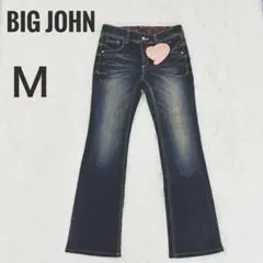 未使用タグ付✨BIG JOHN パンツ デニム ピンクステッチ 刺繍 Ｍ〜Ｌ