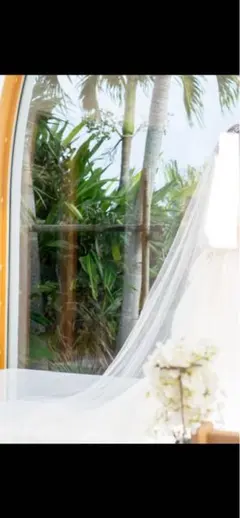 アールイズウェディングプレーンチュールロングベール（グローブ付